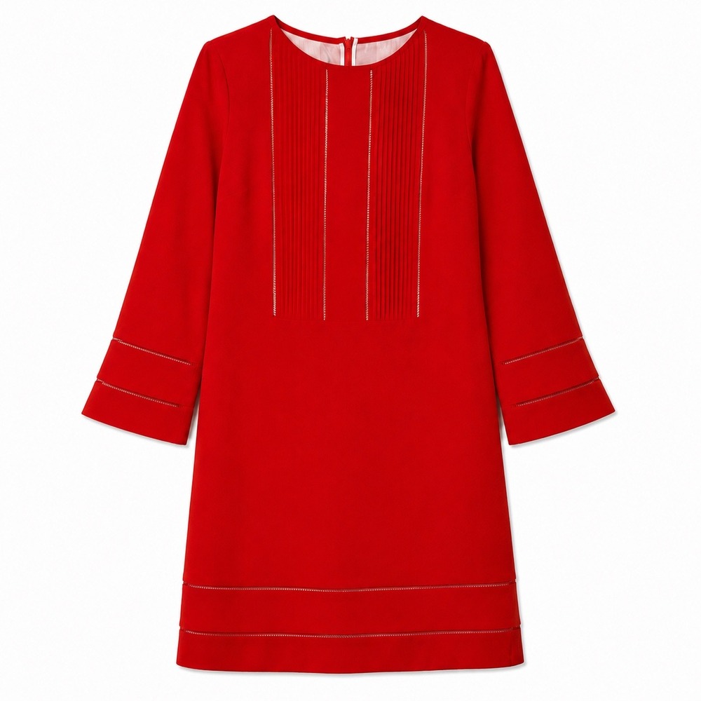 Piazza Sempione Dress US 6 NWT Red Wool Blend Fully Lined Shi